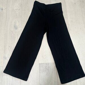 Jones New York Womens Drawstring Waist Sweater Knit Flowy Wide Leg Black Pants S